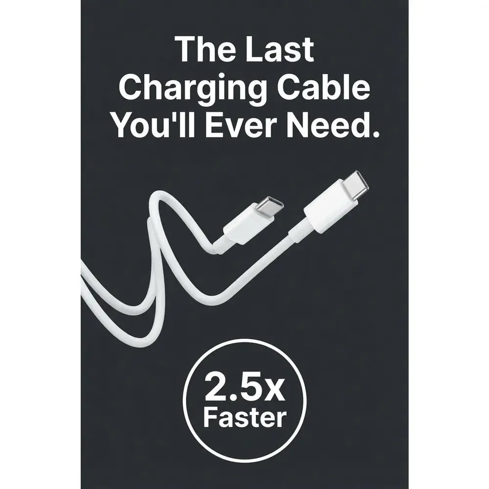 I Phone 15,16,17, Android Cable Faste Charging Tape -C to Type-C New With Box